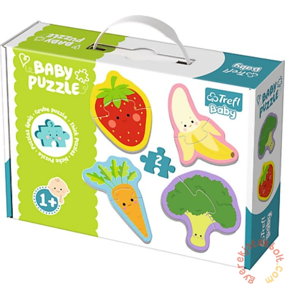 Trefl Baby Puzzle táskában -  Első puzzle - Zöldségek és gyümölcsök (36076)