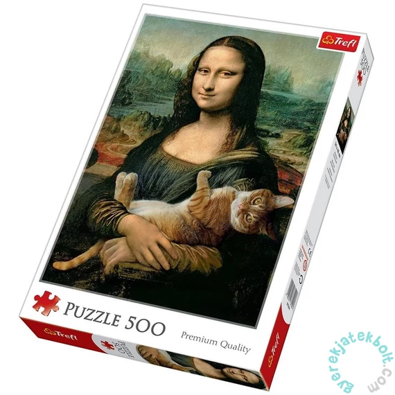 Trefl 500 db-os puzzle - Mona Lisa és a doromboló macska (37294)