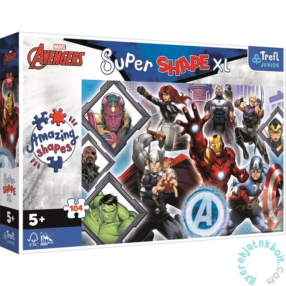 Trefl Super Shape XL 104 db-os puzzle - Marvel Bosszúállók (50018)