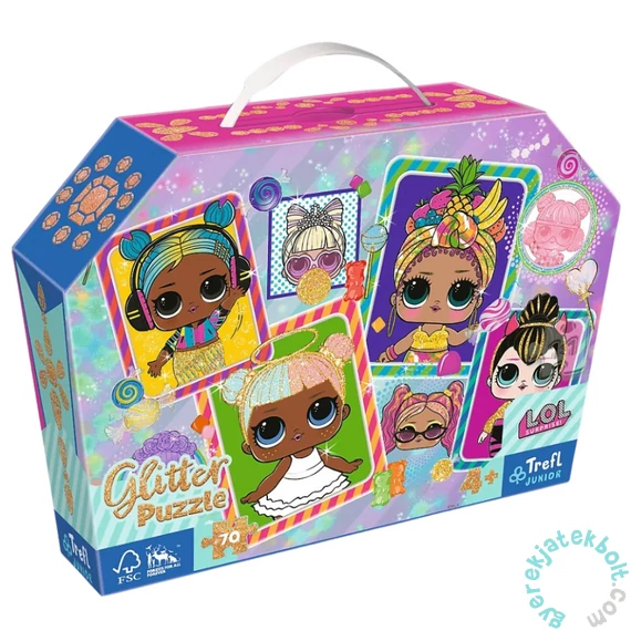 Trefl 70 db-os puzzle táskában - LOL - Glitter effect (53016)