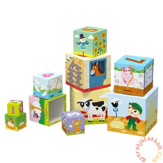 Trefl Baby toronyépítő kocka - A farmon (60468)