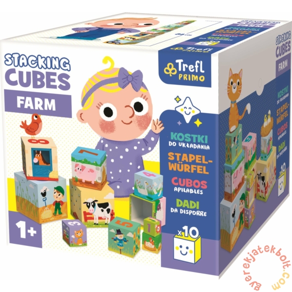Trefl Baby toronyépítő kocka - A Farmon (61795)
