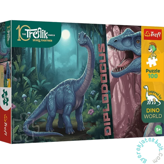 Trefl 100 db-os The Treflik puzzle - Dino World - Diplodocus (16579)