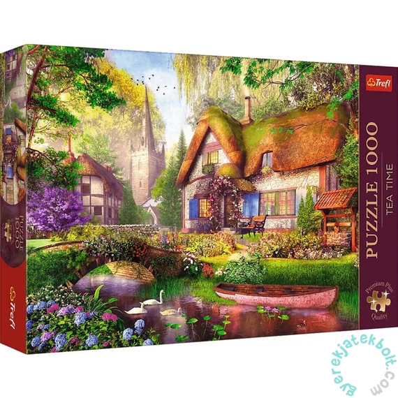 Trefl 1000-db-os Premium Plus puzzle - Tea Time - Egy szép faház az erdőben (10804)