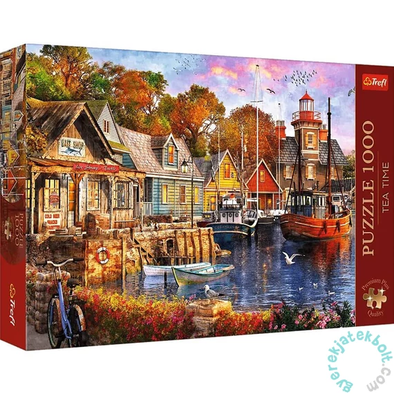 Trefl 1000-db-os Premium Plus puzzle - Tea Time - Tengerparti kikötő (10796)