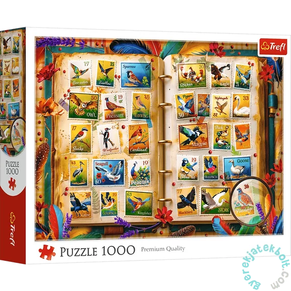 Trefl 1000 db-os puzzle - Bélyeggyűjtemény Madáratlasz (10979)