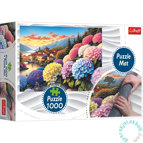 Trefl 1000 db-os puzzle + kirakó szőnyeg - Hortenzia mesevilág (94070)