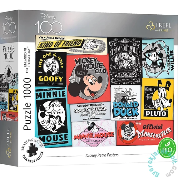Trefl 1000 db-os UFT Prime puzzle - Disney 100 - Disney Retro Posters (10761)