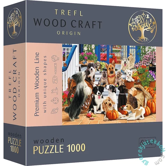Trefl 1000 db-os Wood Craft Prémium Fa Puzzle - Kutya barátság (20149)