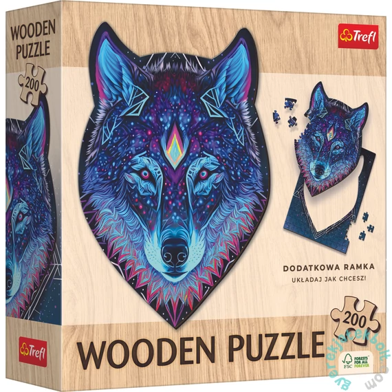 Trefl 200 db-os Wooden Contour Fa Puzzle - Farkas (94158)