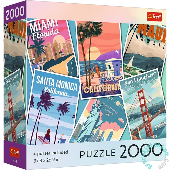 Trefl 2000 db-os USA Collection puzzle - Journey through the USA (99228)