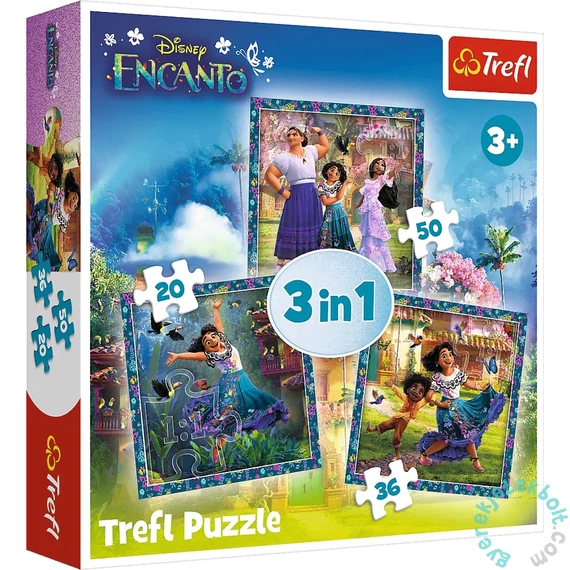 Trefl 3 az 1-ben puzzle (20,36,50 db-os) - Encanto (34866)