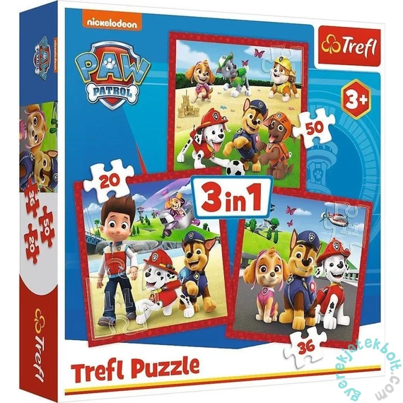 Trefl 3 az 1-ben puzzle (20,36,50 db-os) - Mancs őrjárat (34867)