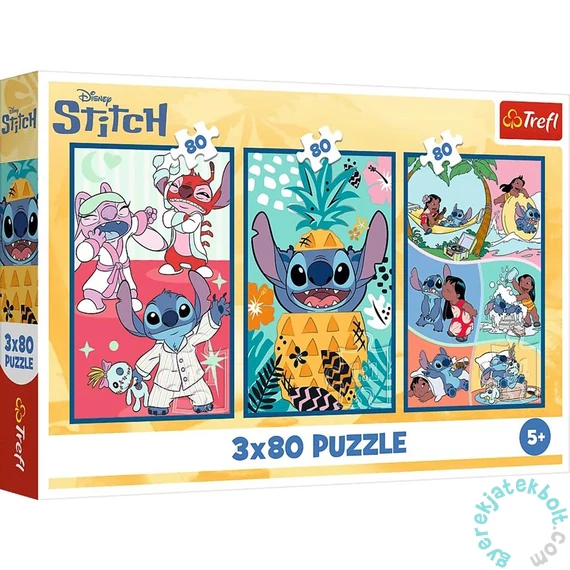 Trefl 3 x 80 db-os puzzle - Stitch (34885)