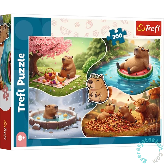 Trefl 300 db-os puzzle - Four Seasons with Capybaras (23052)
