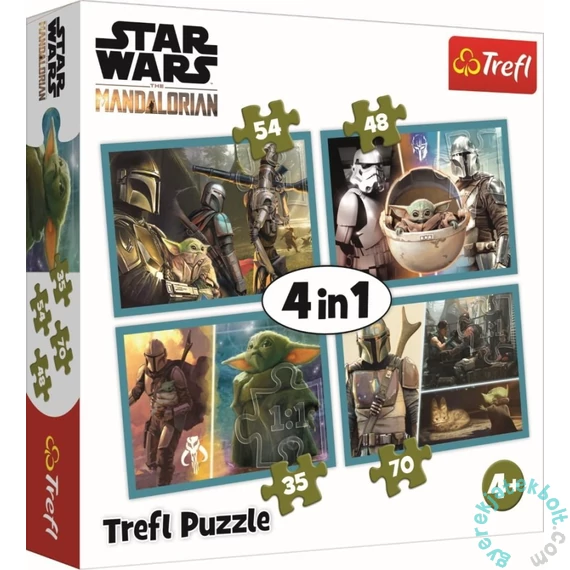 Trefl 4 az 1-ben puzzle (35,48,54,70 db-os) - Star Wars - The Mandalorian (34397)