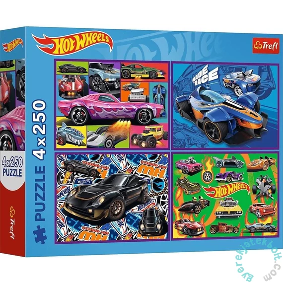 Trefl 4 x 250 db-os puzzle - Hot Wheels (13312)