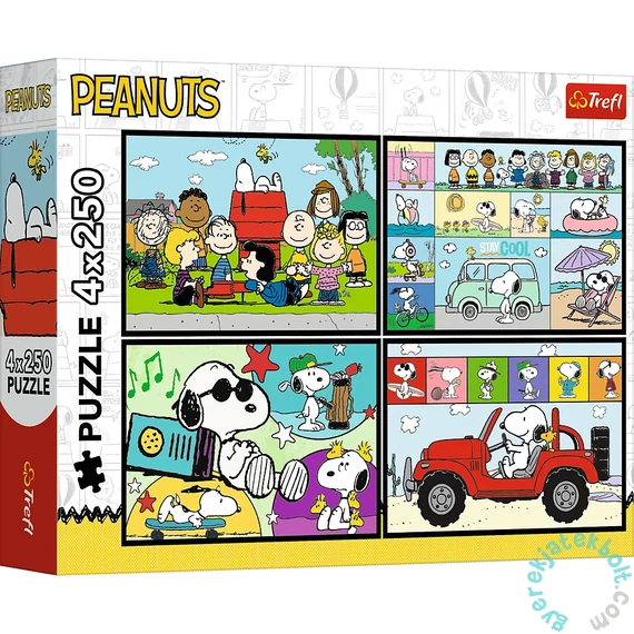 Trefl 4 x 250 db-os puzzle - Penauts kalandok (13370)