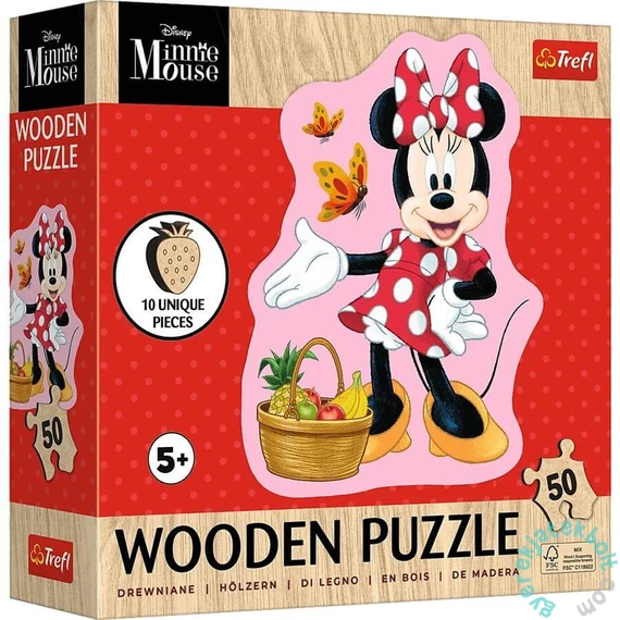 Trefl 50 db-os Wooden Contour Fa Puzzle - Minnie Mouse (20279)