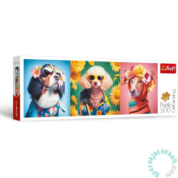 Trefl 500 db-os Panoráma puzzle - Kutya divatbemutató (29517)