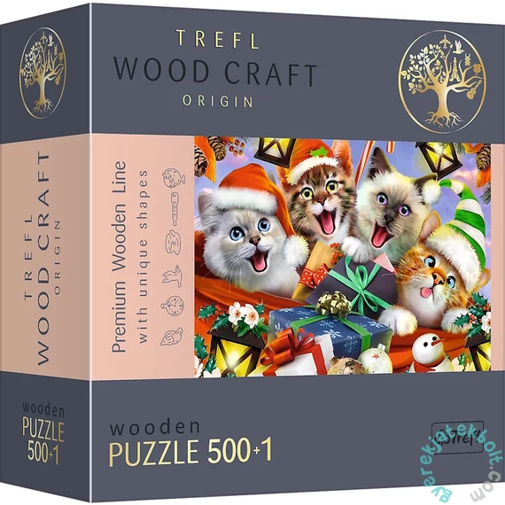 Trefl 501 db-os Wood Craft Prémium Fa Puzzle - Cica karácsonya (20172)