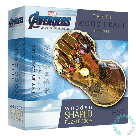 Trefl 505 db-os Wood Craft Shaped Prémium Fa Puzzle - Marvel - Avengers - Végjáték (20174)