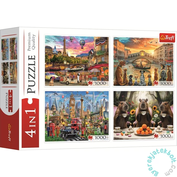 Trefl 4 x 1000 db-os puzzle - Festett városok és kapibarák (94068)