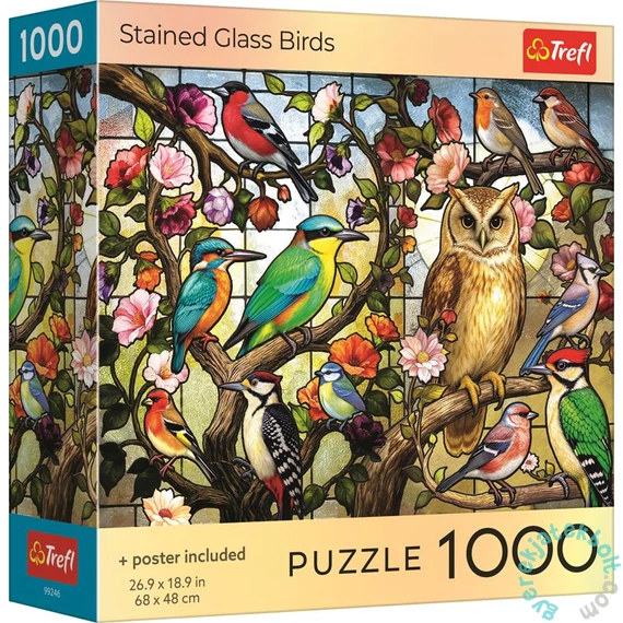 Trefl 1000 db-os puzzle - Színes üvegmadarak (99306)