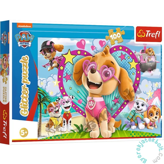 Trefl 100 db-os Csillám puzzle - Mancs őrjárat - Skye (14818)