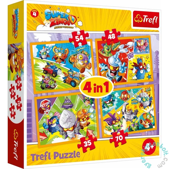 Trefl 4 az 1-ben puzzle (35,48,54,70 db-os) - SuperZings (34343)