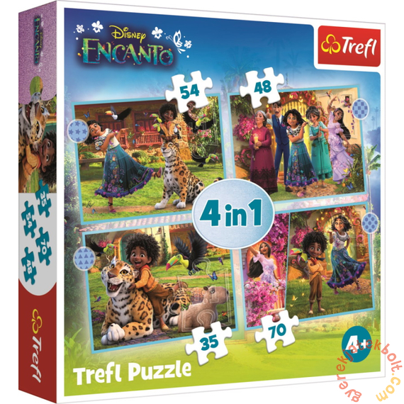 Trefl 4 az 1-ben puzzle (35,48,54,70 db-os) - Encanto (34615)