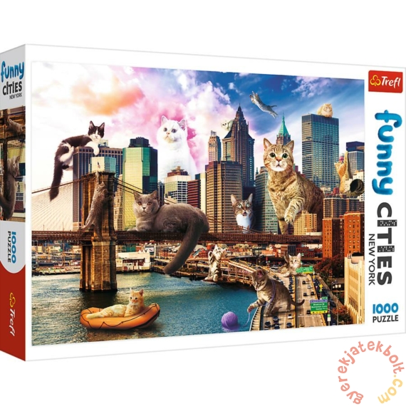 Trefl 1000 db-os puzzle - Funny Cities - Macskák New Yorkban (10595)