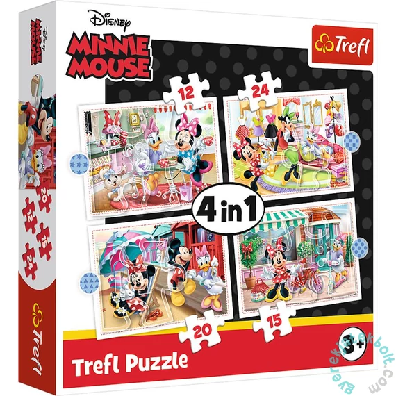 Trefl 4 az 1-ben puzzle (12,15,20,24 db-os) - Minnie Mouse és barátai