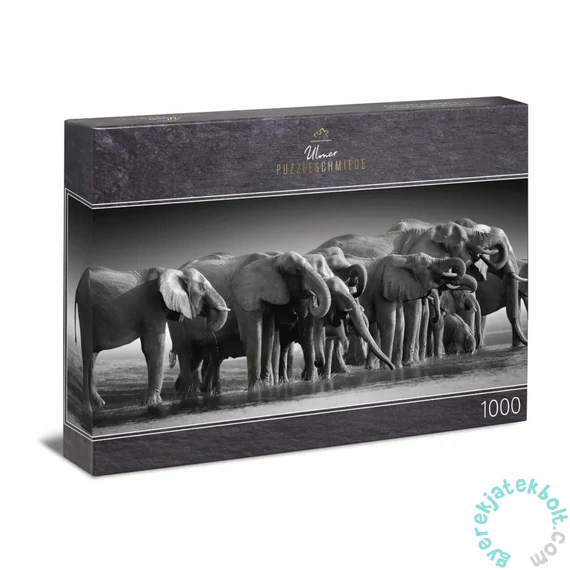 Ulmer 1000 db-os Panoráma puzzle - Elephants at the water (4457)