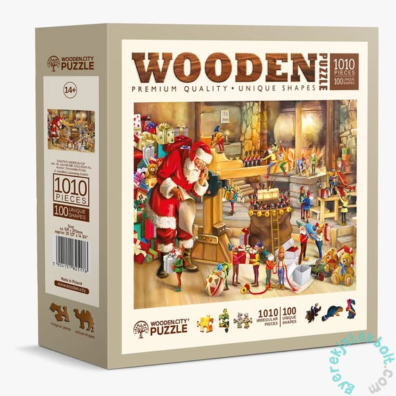Wooden City 1010 db-os fa puzzle - A Mikulás műhelye (NB1010-0049-XL)