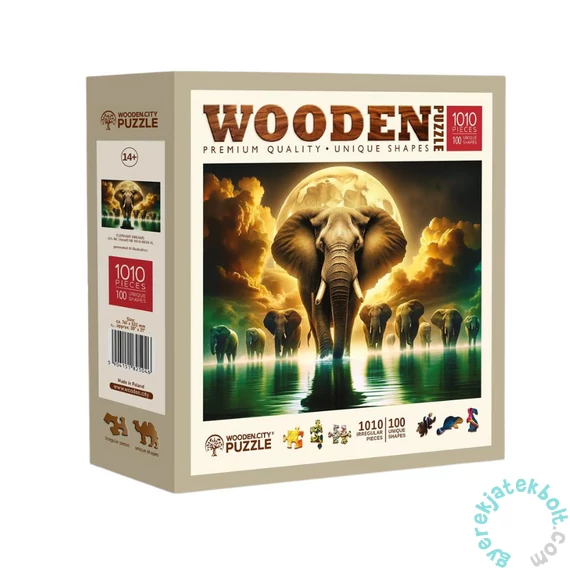 Wooden City 1010 db-os fa puzzle - Elefántok álmai (NB1010-0034-XL)
