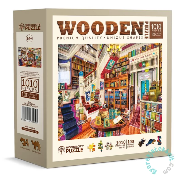 Wooden City 1010 db-os fa puzzle - Kívánság a könyvesboltban (NB1010-0137-XL)