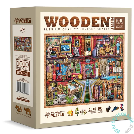 Wooden City 1010 db-os fa puzzle - Múzeumi könyvespolc (NB1010-0136-XL)