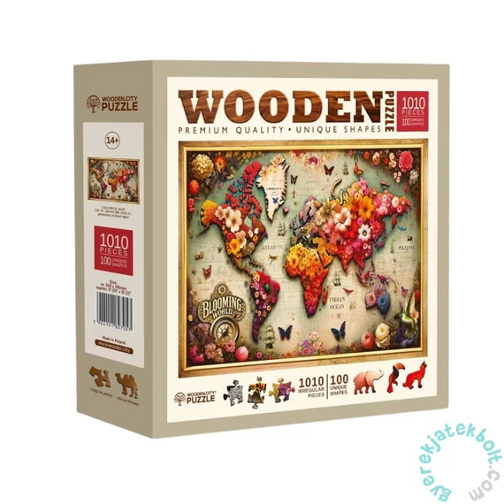 Wooden City 1010 db-os fa puzzle - Színes térkép (NB0805-XL)
