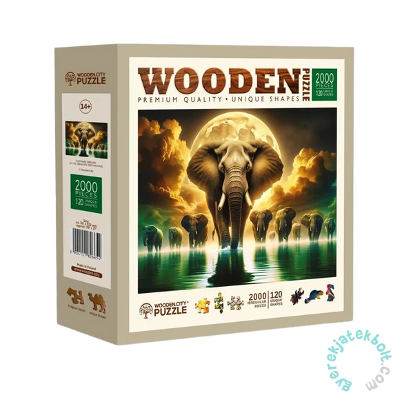 Wooden City 2000 db-os fa puzzle - Elefántok álmai (EX2000-0034-XXL)