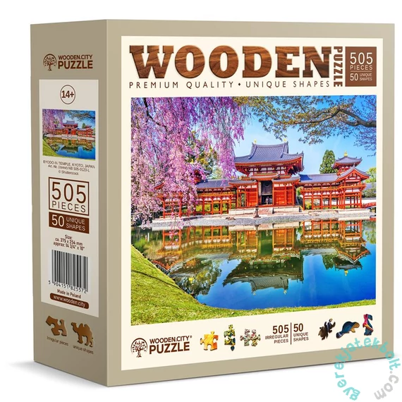 Wooden City 505 db-os fa puzzle - Byodo-In templom, Kyoto, Japán (NB505-0123-L)