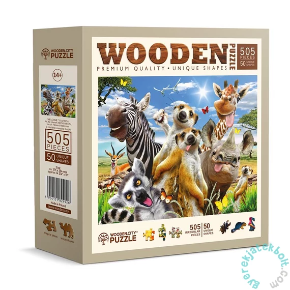 Wooden City 505 db-os fa puzzle - Üdvözöljük Afrikában (NB505-0017-L)