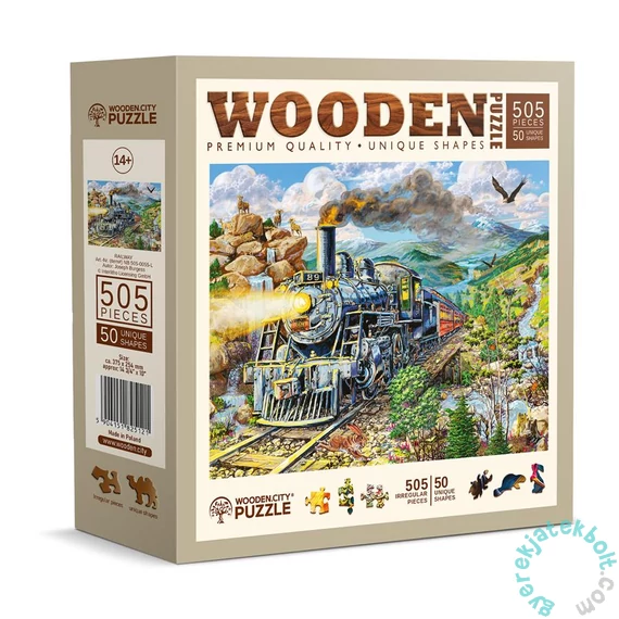 Wooden City 505 db-os fa puzzle - Vasút (NB505-0055-L)