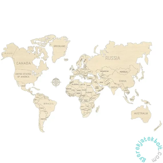 Wooden City WM502 - World Map L - Wooden Puzzle