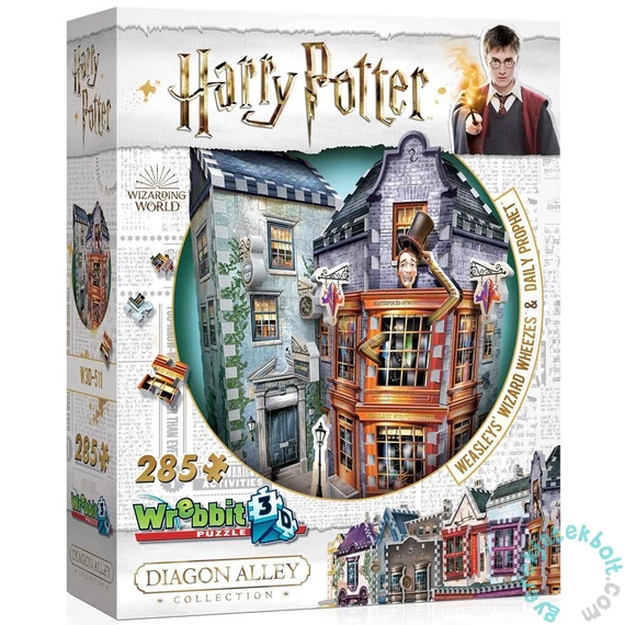 Wrebbit 285 db-os 3D puzzle - Weasley Varázsvicc Bolt és Reggeli Próféta (00511)