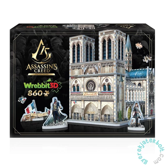 Wrebbit 860 db-os 3D puzzle - Assassin’s Creed Unity - Notre-Dame (02023)